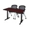 Cain Rectangle Tables > Training Tables > Cain Training Table & Chair Sets, 48 W, 24 L, 29 H, Mahogany MTRCT4824MH23BK - alternate 1